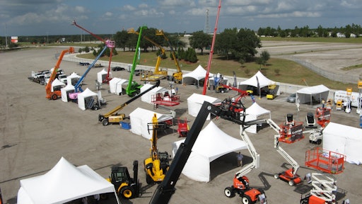 This year's Lift and Access Showcase & Symposium was held in Orlando, FL in conjunction with the Ritchie Bros. auction on Oct. 25, as well as the International Powered Access Federation (IPAF) U.S. Convention. Here is a view of the show grounds, as seen from atop a JLG 60-ft. boom lift.