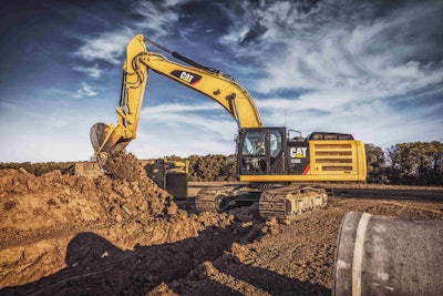 Schlouch Inc. negotiated the purchase of a Caterpillar 336E Hybrid (such as shown) from Giles & Ransome with a performance guarantee based on fuel economy. It halved fuel costs for pipelaying, and Schlouch rented two more with purchase options.