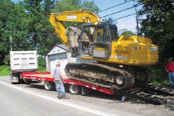 Rueben Schwartz regularly hauls a John Deere 160 excavator and a John Deere 750 dozer on his Rogers TAG25XXL trailer.