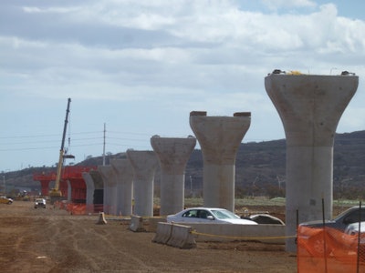 Columns are in place in West Oahu for a light rail line to carry commuters to Honolulu. Popular Hawaiian governor Ben Cayetano emerged from retirement to campaign for mayor of Honolulu with the primary objective of stopping the $5.2-billion project.