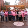 The American Cancer Society’s Hope Lodge in Kansas City, Mo., got a patio makeover thanks to time and materials donations from local contractors and suppliers. Volunteers stamped the integrally colored patio with a faux wood plank design and applied an antique finish. A circle of integrally colored pink concrete features a stenciled ribbon design.