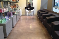 The 35-year-old concrete floors at Sylvain Melloul International Hair Academy were rejuvenated with a 1,500-grit polish.