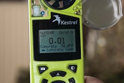 The Kestrel 4300 construction weather tracker measures ambient weather conditions and the temperature of concrete to compute surface crusting conditions using the nomograph formula.