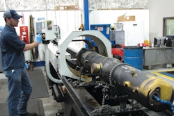 Cat dealer's hydraulic shop salvages cylinders with tube hone.