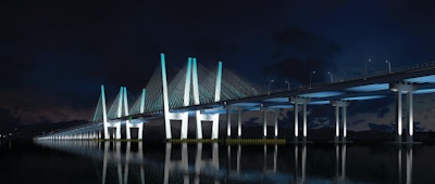Rendering of Design Proposal 1 for New York's new Tappan Zee Bridge.