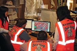 Klorman's on-site team at their LAX Tom Bradley International Terminal (TBIT) project is reviewing a confederated BIM using Tekla BIMsight. The staff from left to right are: Tonia Wong (Project Engineer), Gerald Glass (Quality Control Manager), Mark Fechtelkotter (Project Manager) and Olivia Uyehara (Project Engineer).