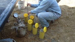 Make cylinders in strict accordance with ASTM C31 and store cylinders in a concrete cure box for the initial curing period.