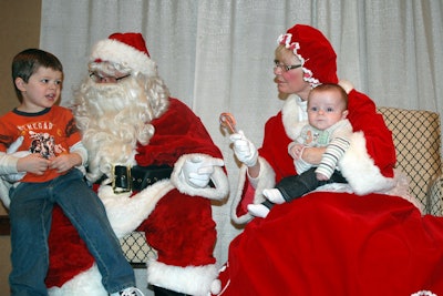 Santa (Curt Peterka) and Mrs. Clause (Judy Conn) entertained KPI-JCI employees and families at the company's annual breakfast.