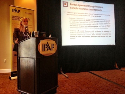 Lindsay Gatling speaks at the IPAF US Convention in Orlando.