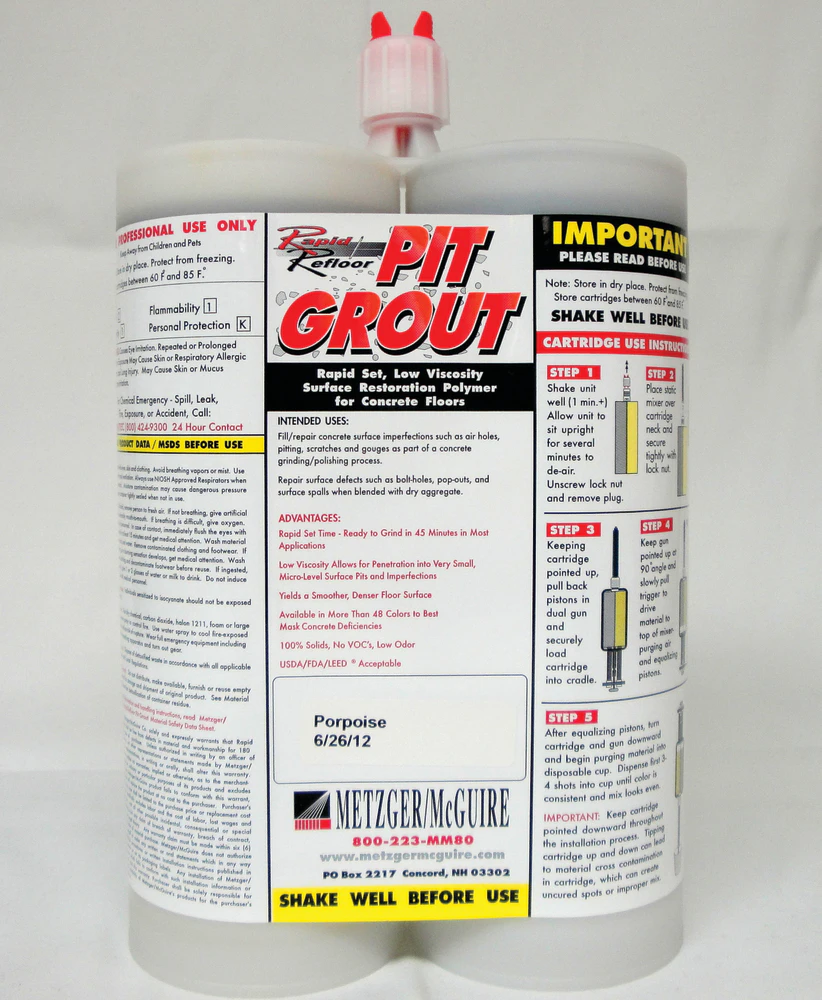 Pit Grout Rapid Refloor Pit Grout From: Metzger/McGuire | For Construction Pros