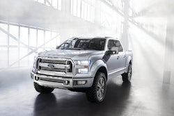 The Ford Atlas Concept is a purpose-driven design with prominent wheel arches, a wide stance and chiseled grille.