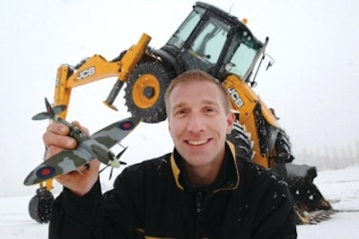 Oliver Keates, team leader of JCB's Dancing Diggers, will operate the machines and offer expert advice during an excavation to uncover lost World War II Spitfires.