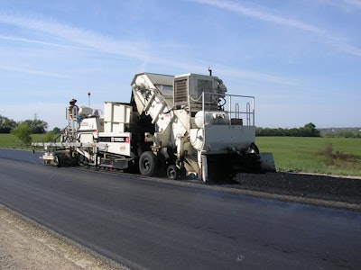 The Terex CR662RM RoadMix machine that works both as a paver or a material transfer vehicle to significantly increase machine utilization.