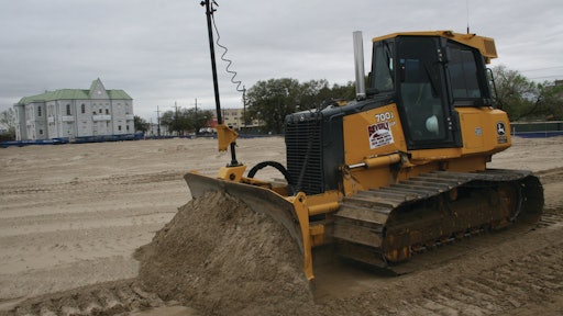 Beverly Construction purchased a Topcon 3D-MC2 machine control system for its new John Deere 700J dozer. The purchase is proving its worth on the LSU University Medical Center (UMC) complex project.