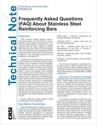 Crsi Tech Note Faq Stainless Steel