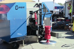 Curbie's double-articulating saw head can turn the blade to cut at almost any angle, and reach more than 50 in. high.