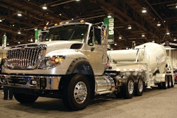 At World of Concrete 2013, Navistar showed the International WorkStar vocational tractor 6x4 integrated with the brand new Continental trailer mixer (available in 9.5-to-12-cubic-meter sizes) to provide a delivery solution that is delivered, warranted, and serviced through one network.