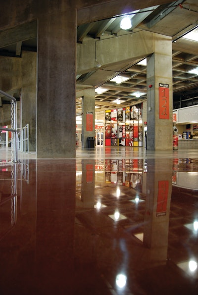 Yezco Concrete Polishing is polishing 120,000 square feet of floors at University of Phoenix Stadium, home of the NFL’s Arizona Cardinals.