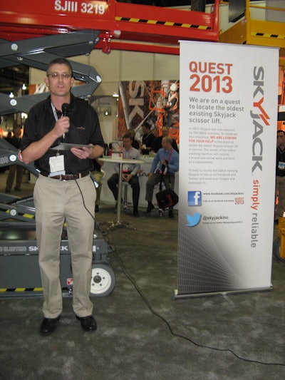 Brad Boehler, president of Skyjack, kicks off Quest 2013 at The Rental Show in Las Vegas.