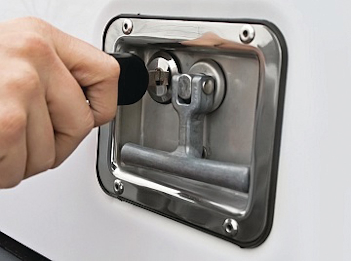 A R E Makes One Key Lock Technology Standard On Commercial Truck Caps For Construction Pros