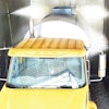 Automatically cleans distributor trucks and other paving equipment, then recycles the solution for reuse.