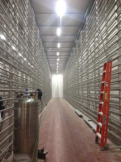 The Superflat floors at the Emmi Roth Cheese Factory measured an FF 171/FL 95. Floor flatness and levelness was necessary for the automated cheese-aging robot that will move up and down the aisles.