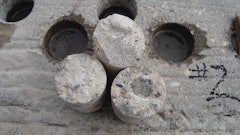 In-place concrete strengths represented by cores are typically less than lab-cured cylinder strengths due to field factors like consolidation and curing.