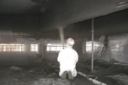 The nozzlemen pneumatically pumped more than 1,400 3,000-lb. bulk bags of Quikrete Shotcrete MS – Fiber Reinforced through a hose from a silo system to make the repairs.