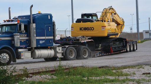 Kobelco excavators exiting the Port of Houston enroute to U.S.-based dealers and customers.