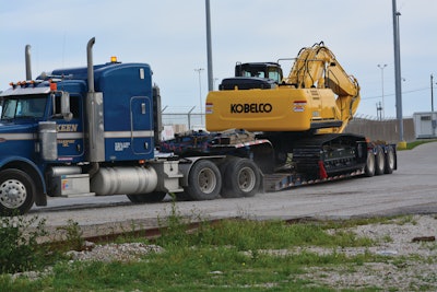 Kobelco excavators exiting the Port of Houston enroute to U.S.-based dealers and customers.