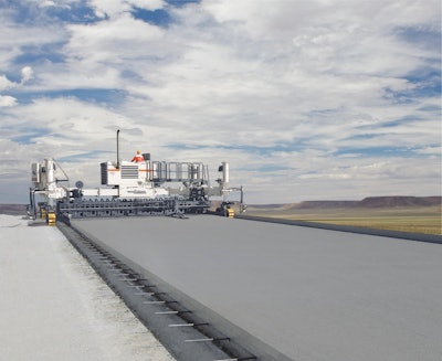Wirtgen's SP 84i mid-sized slipformer equipped with four tracks