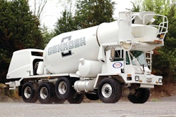 Over the course of four years, Oshkosh S-Series forward placement concrete mixer trucks spent many months running 24 hours per day, six days per week on the Wolf Creek Dam Remediation project.