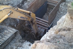 The sewer line installation project used a open cut and trenchless combination installation approach.