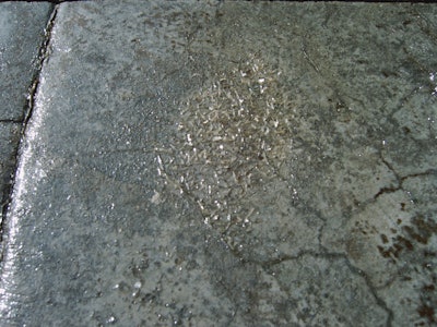 This sealer was over applied. It should have been applied 1 to 2 mils thick, but was likely 20 to 30 mils thick.