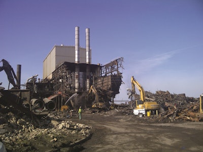 The structural demolition of the heavy industrial equipment and steel structure resulted in over 60,000 GT of scrap to be demolished, sorted and loaded out for recycling.