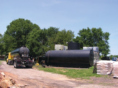 McCormick Works plant loading a tanker of sealcoat to be delivered to a customer