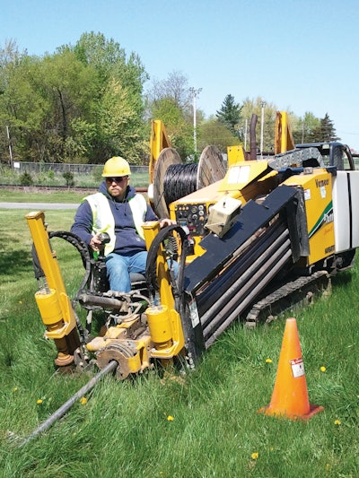 Jackson Creek Enterprises used a Vermeer D7x11 Navigator Series II horizontal directional drill to install more than 75,000 ft. of 1.25- to 2-in. high-density polyethylene main line conduit, along with connections to each home and business.