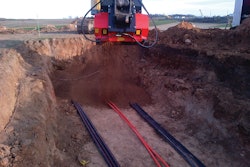 Working on a tight two-week schedule, the crew needed to dig a 10,000-foot-long ditch that was 36 inches wide and had a 54-inch-deep floor.