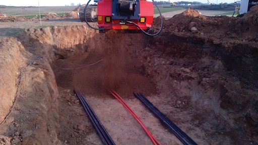 Working on a tight two-week schedule, the crew needed to dig a 10,000-foot-long ditch that was 36 inches wide and had a 54-inch-deep floor.