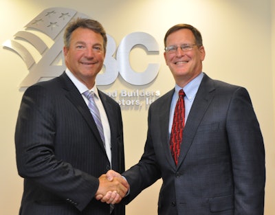 (L to R) Mike Bellaman; Jim Flynn. Under the partnership agreement, Maxwell Systems will have the ability to reach and forge relationships with 22,000 ABC member companies, along with additional benefits.