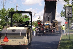 The key to compaction success after the mix has been placed is to roll the mat while it is still hot, so it's important the roller follow close behind the paver.