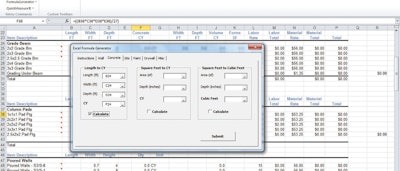 Construction Formula Generator concrete