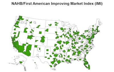 'Even with the small decline in the IMI (Improving Markets Index) this month, close to 70% of US metros are represented, and the geographic distribution of entrants continues to be very widespread,' said Kurt Pfotenhauer, of First American Title Insurance.