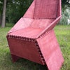 Eric's cherry stained chair looks so good out in the green summer landscape.