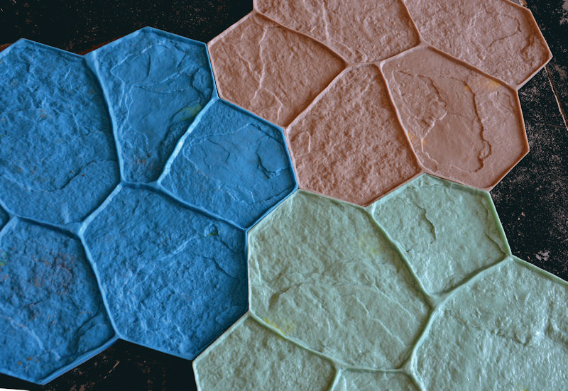 BC AshlerSingle Slate Pattern Concrete Stamp by Walttools Blue, Rigid 