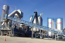 Plant is capable of producing 600 tons per hour and storing 2,700 tons of material