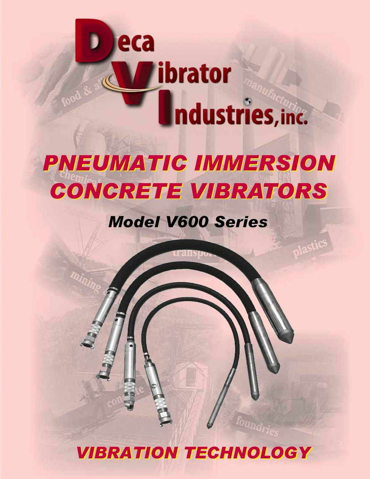 Model V635 Series Pneumatic Immersion Concrete Vibrators From Deca