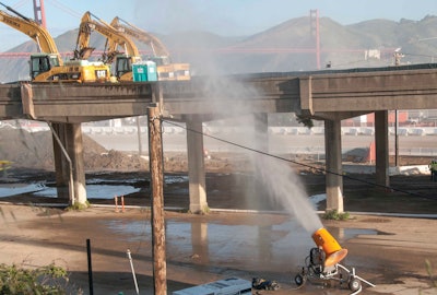 CalTrans rented eight DustBoss DB-60s for dust suppression on the Doyle Drive project.