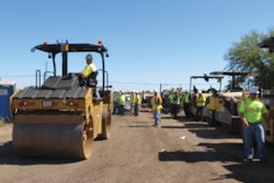 The staging area in Dixon near I-80 for the IC demonstration.
