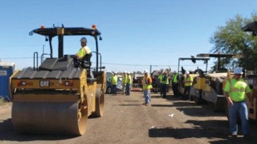 The staging area in Dixon near I-80 for the IC demonstration.